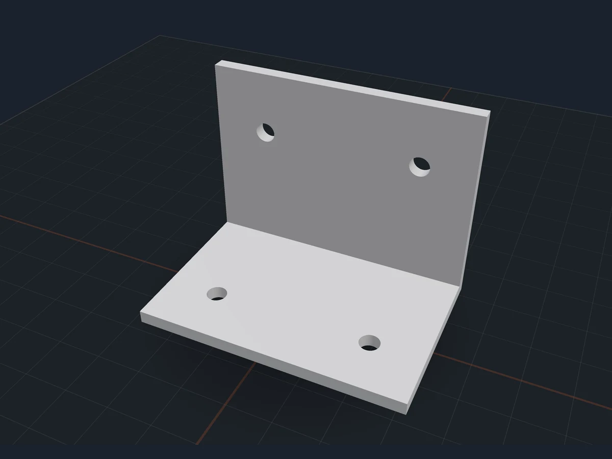The shelf bracket's first version: a plain L